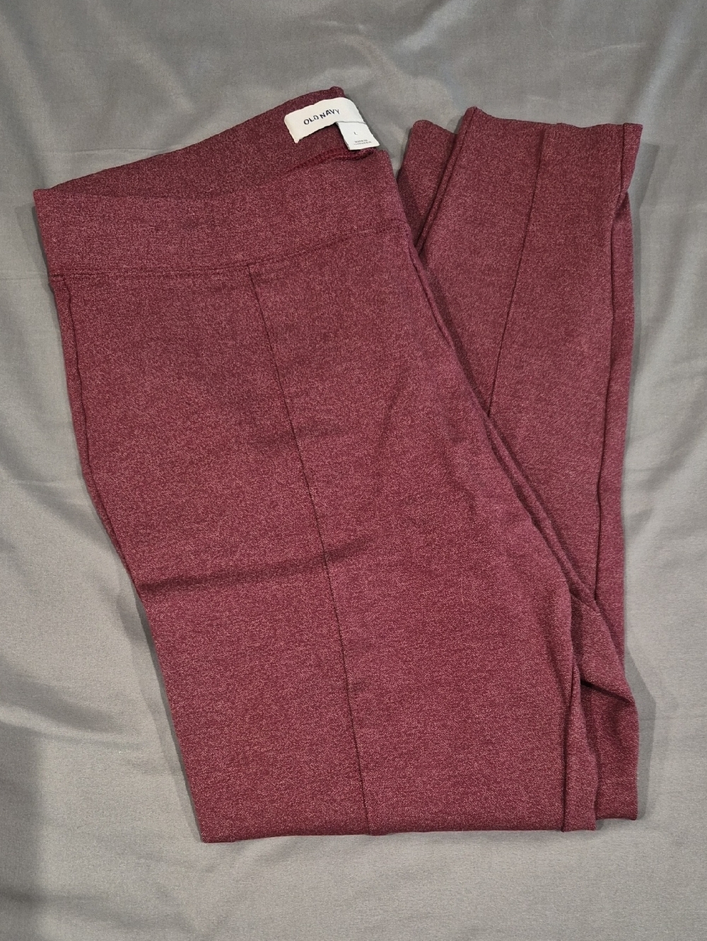 Maroon Ponte Leggings with Front Seam